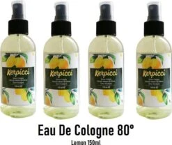 Limon Kolonya 80° 150ml Pompspray | Eau De Cologne | After Shave | Citroengeur | Citroen Geurwater Voor Dames En Heren | 4 Stuks