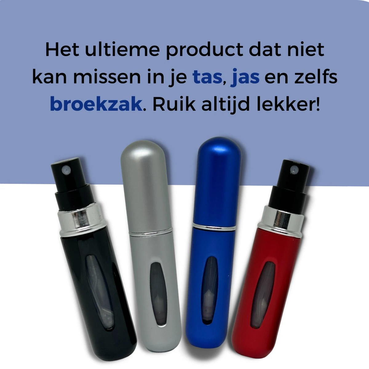 Cetins - Parfum Verstuiver Navulbaar - Mini Parfum Flesje - Reisflesje – Matt Blauw - Afbeelding 3