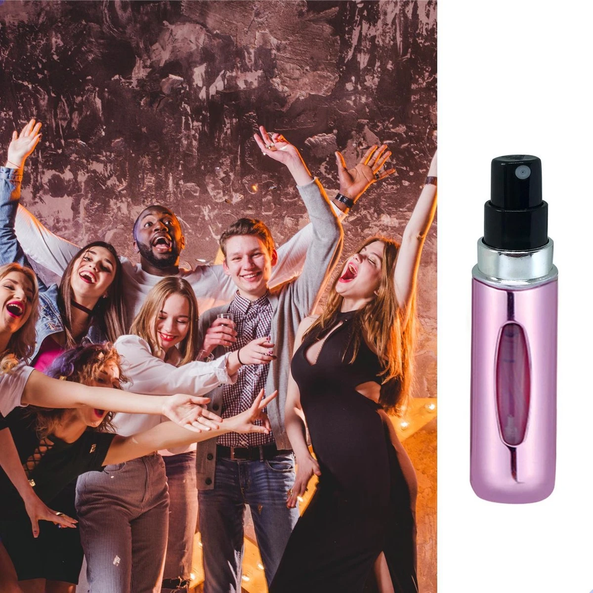 Mini Parfum Flesje 2-PACK Goud En Roze| Lipstick Formaat Navulbare Parfum Verstuiver - Afbeelding 6